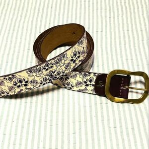 Purple on White Leather belt